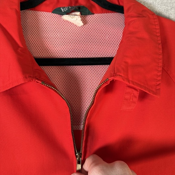 Fairway jacket mens large vintage red zip up lightweight golf 80s cotton - Picture 3 of 9